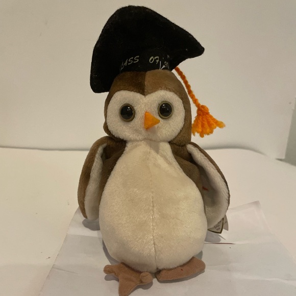 Collectible 1998 Ty Beanie Baby Wise Graduate Owl Class of 98 - Picture 1 of 7